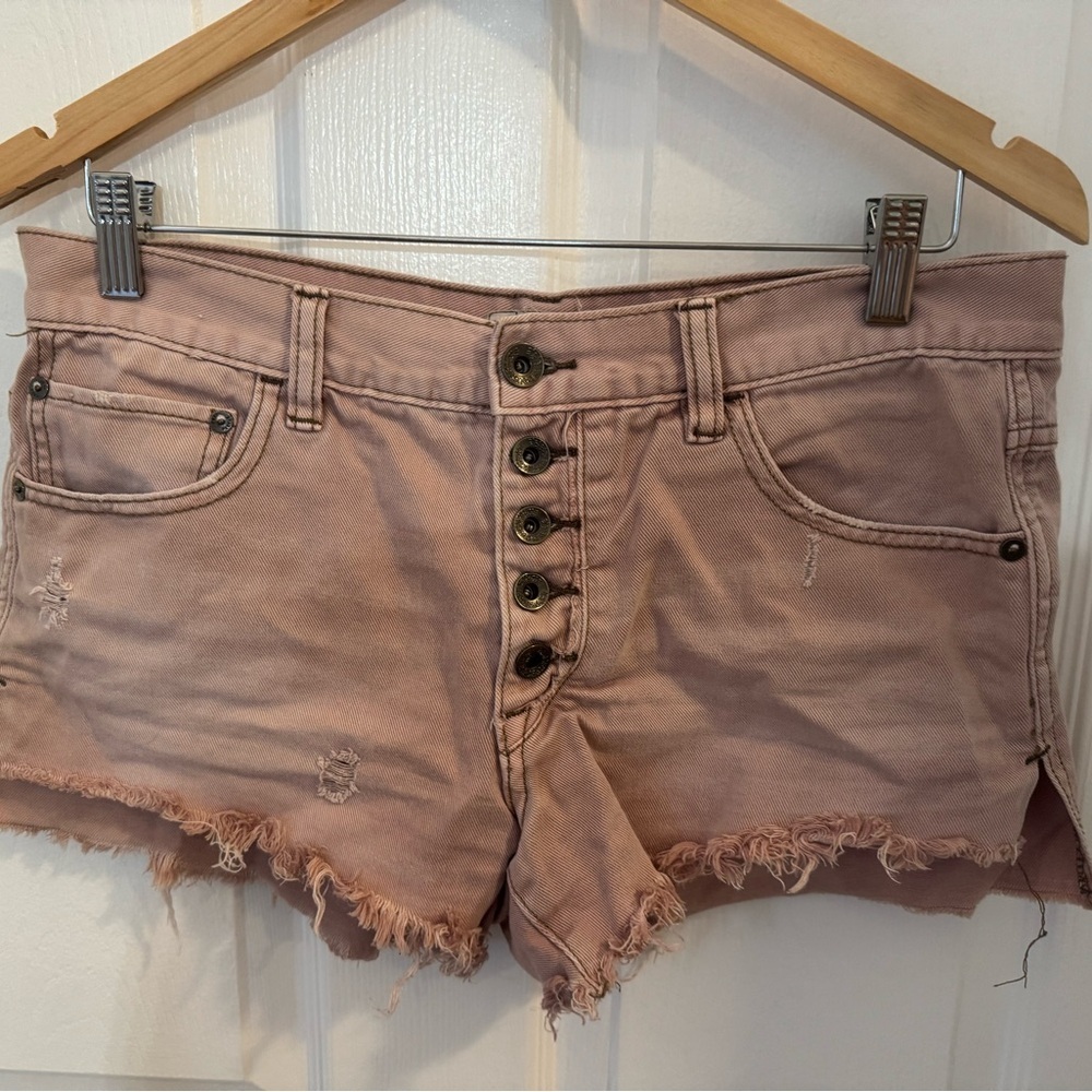 Free People Pink Shorts, bohemian, destructed, size 27